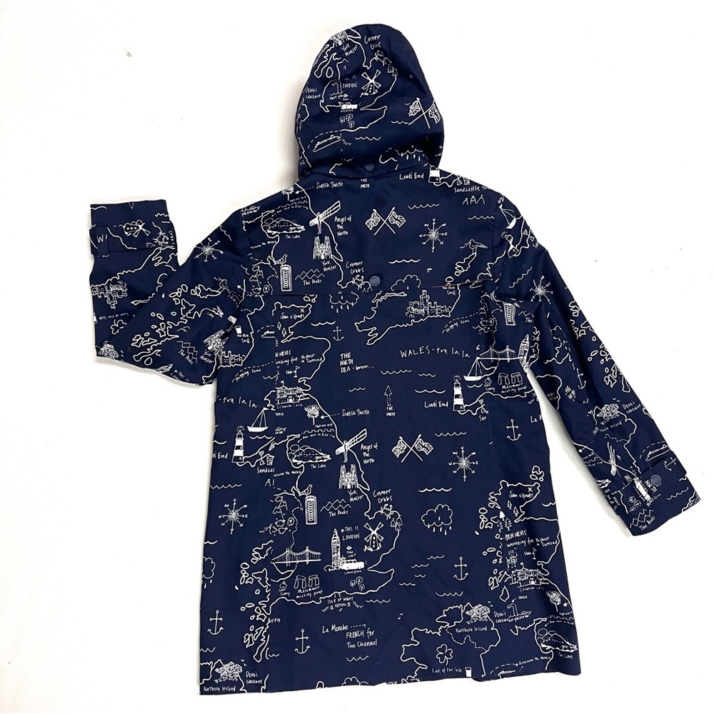 Boden Navy and Coral Map Print Jacket - Picture 5 of 11